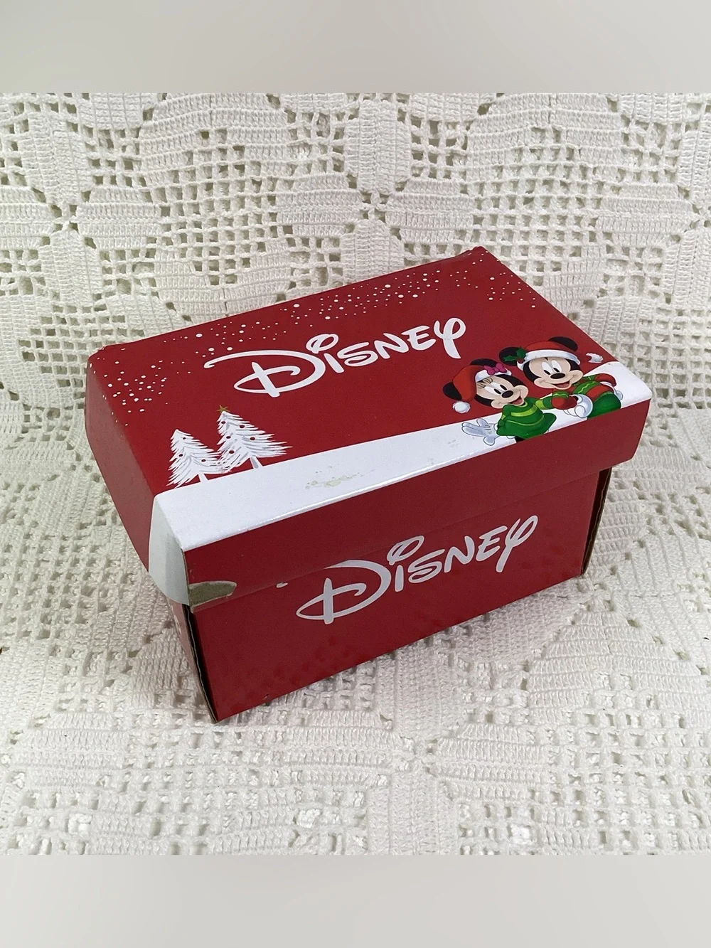 Disney Plaid Minnie & Mickey Baby Booties in Red and Green